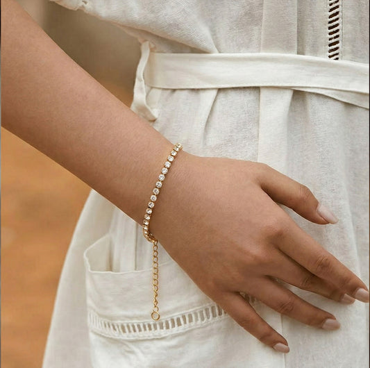 Shiny Full Diamond CZ Tennis Bracelet