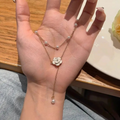 White flower long necklace